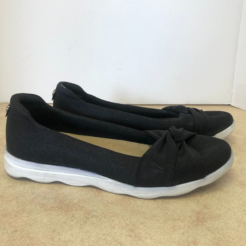 Anne Klein Sport Black Shawnee Mesh Slip On Lightweight Flats Size 6